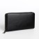 Male purse with zipper, department for bills, for maps, for coins, black color