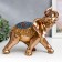 Souvenir Polystone "Golden Elephant in the Blue Popone with Brushes" MIX 28.5x15x32.5 cm