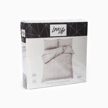 KPB Lovelife Tufting 2SP "Ornament" 175*215cm, 200*230cm, 50*70cm-2pcs, central gray, 110 g/m2-4
