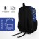School backpack from textiles on lightning, 3 pockets, blue color