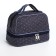 Cosmetic bag, 2 parts on zippers, blue color