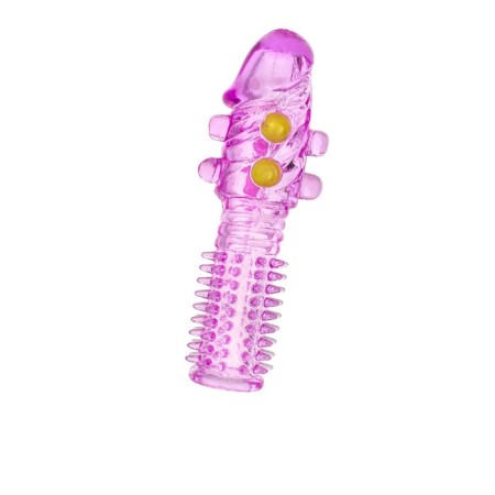 Toyfa penis nozzle, with balls, purple color, 14 cm