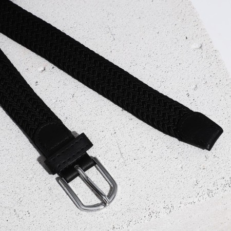 Gift set, 3 belts, braid, buckle metal, black color-2