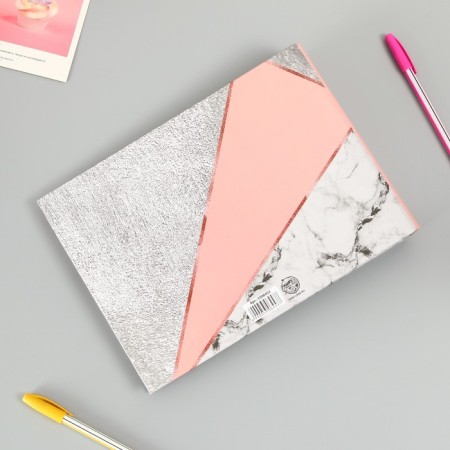 Photo album 25 sheets (corners+rings) "Triangles: marble, skin" 27x19 cm-7
