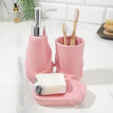 Set: dispenser, glass, soap dish 