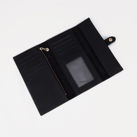 Women's wallet on the button, black color-2