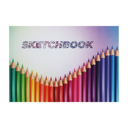 A5 sketchbook, 40 sheets on the gluing on the short side of "multi -flow", cover coated cardboard, block 100 g/m²