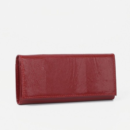 Women's wallet on the button, red color