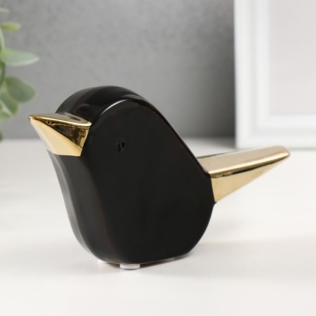 Souvenir ceramics "bird" black with gold 15.5x3.3x9 cm-5