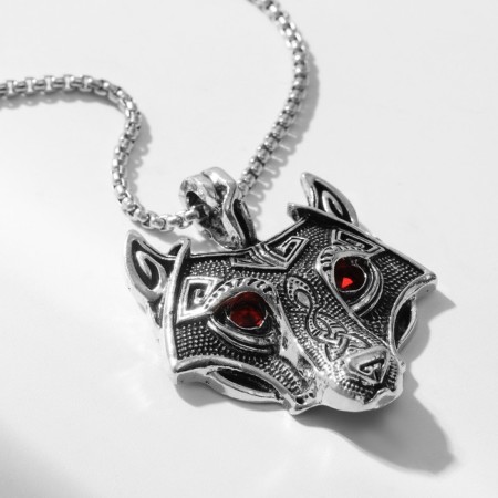 Obel Obel "wolf" eyes, red color in black silver, 58 cm-3