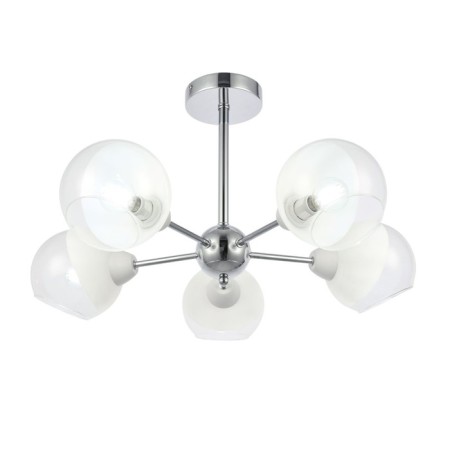 Ceiling EVOLUCE lamp. Sle102702-05. Giorte. 5x40 W, E14, 61x61x33.5 cm, chromium color