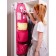 Pockets in the kindergarten "Bunny", for a children's cabinet, 83x24 cm, fuchsia