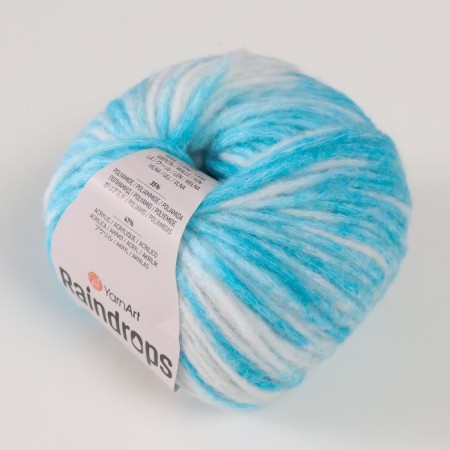 Rindrops yarn 18% wool, 35% polyamide, 47% acrylic 115m/50g (2917 turquoise Melange)-1
