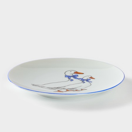 Porcelain set for breakfast "geese", 3 items-8