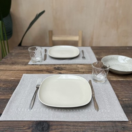 PLAISMAT "CONTA", size 35x50 cm, beige-gray color
