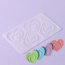 Chocolate shape “heart to heart”, silicone, 4 cells, 19 × 11.5 × 0.3 cm, the color is transparent