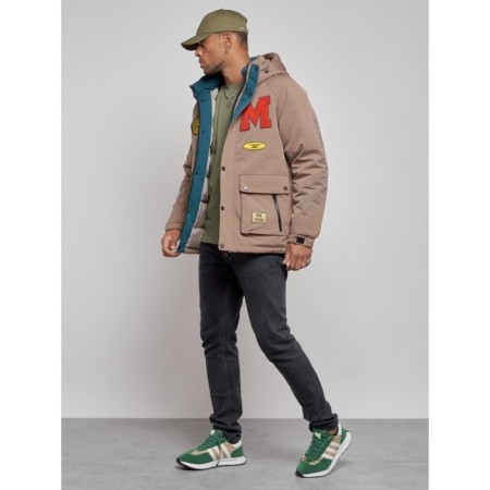 Winter male jacket, size 52, brown color-1
