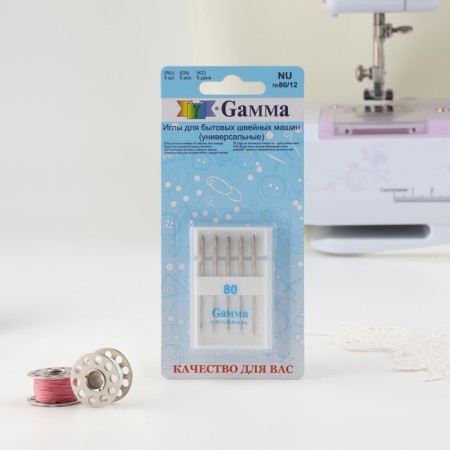 Needles for household sewing machines, universal, No. 80, 5 pcs, nu-4