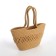Female wicker bag without fastening, beige color