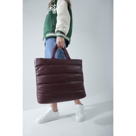 Zipper bag with zipper, burgundy color-3