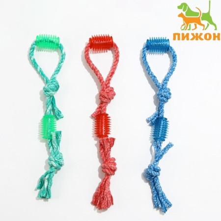 Cable toy with chewing elements "Toothpick", 45 cm, mix of flowers