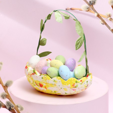 Easter decor "Basket with eggs" 8 × 12 × 14 cm