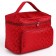 A cosmetic bag with a zipper, with a mirror, the color is red