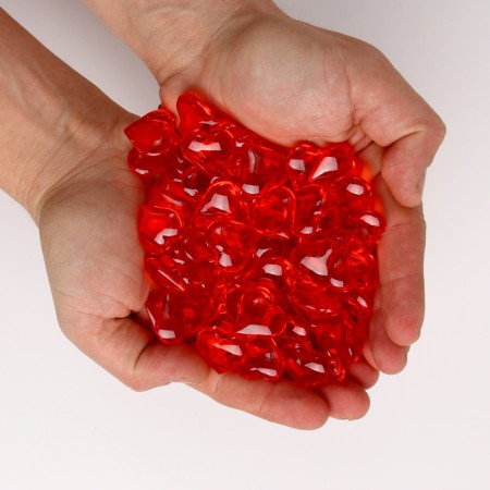 Plastic sores are decorative, set of 100 pcs., Size 1 pc. - 2 × 2 cm, red color-8
