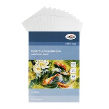 Watercolor paper in the A4 folder, 10 sheets, gamma 