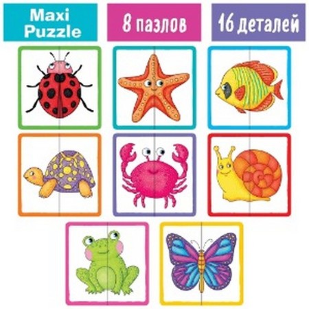 Wooden IQ puzzle "Swim, crawl, fly"-2