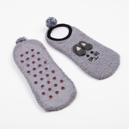 Women's socks Minaku with stoppers "Bunny", river 36-39-1