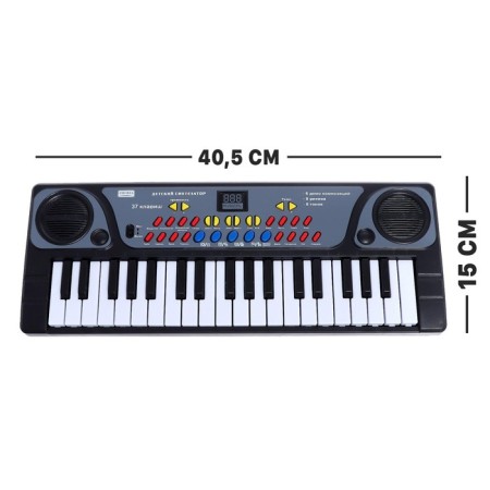 Synthesizer "Children's", 37 keys, with a microphone, black color-1