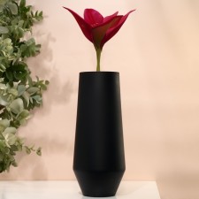Black glass flower vase of black glass 32 x 14 x 14 cm