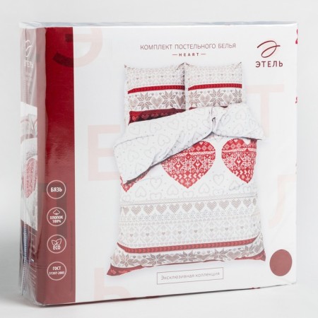 Bed linen "Ethel" duet Heart 143*215 cm - 2 pcs, 220*240 cm, 70*70 cm -2 pcs, 100% HL-6