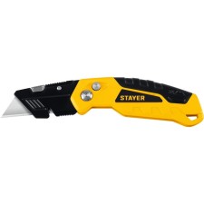 Universal folding knife Stayer 0946, metal. Corps, trapezoidal blade