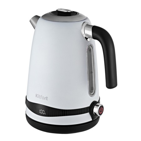 Electric kettle KitFort KT-6121-2, metal, 1.7 l, 2200 watts, adjustment t °, white