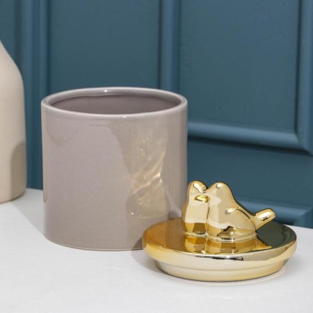 Ceramic bank for bulk products of the Golden Wing, 750 ml, beige color-2