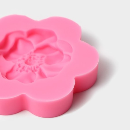 Mold Dolyana "violet", silicone, 6 × 6 × 1.2 cm, pink color-2