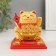 Plastic pendulum "Yellow manei-nako with kittens and gold" 8x8x8.2 cm