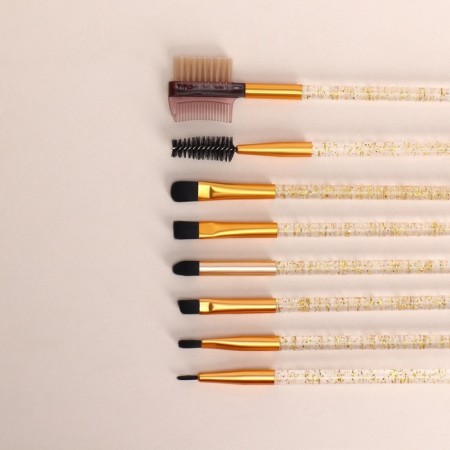 A set of makeup brushes, 12 objects, case, color mix-6