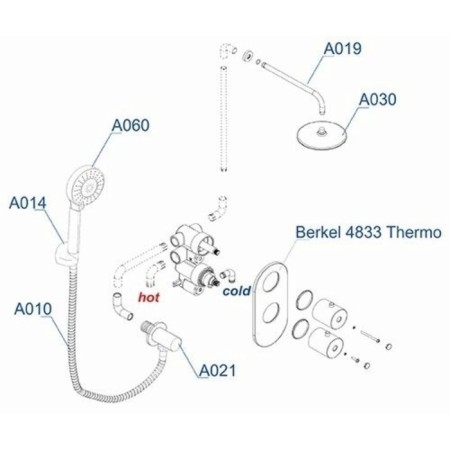 The shower system wasserkraft a16030 Thermo, built -in, thermostat, tropical shower, chrome-2