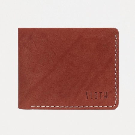 Male purse, department for cards, brown color
