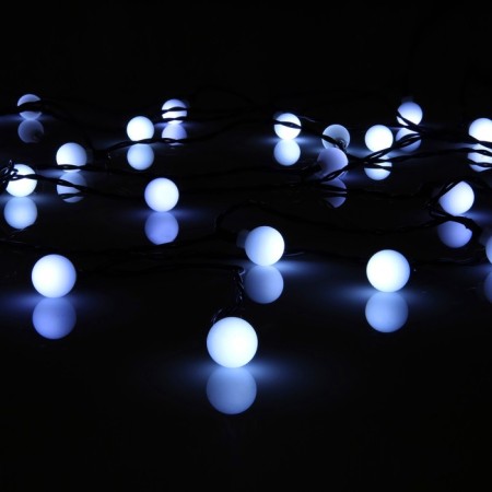 Garland “thread” 4.5 m with nozzles “balls”, IP44, dark thread, 30 LED, white glow, 2 modes, solar battery-3
