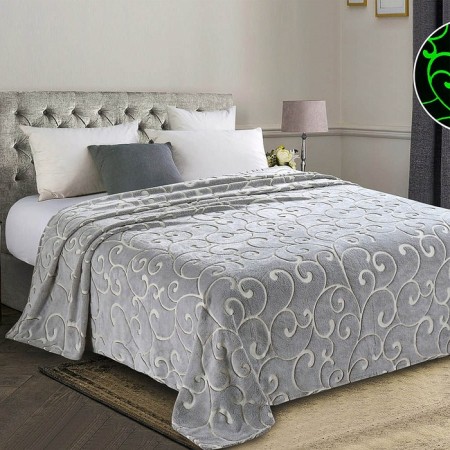 Plaid luminous 180x200 cm "monogram", Velsoft 260g/m