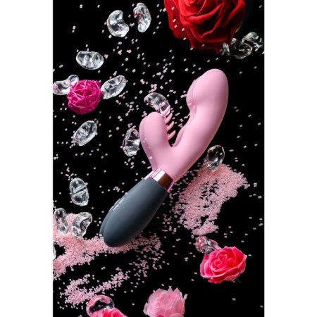 Massager 3 in 1 Eromantica Ornella, pink color, silicone, 21.5 cm-8