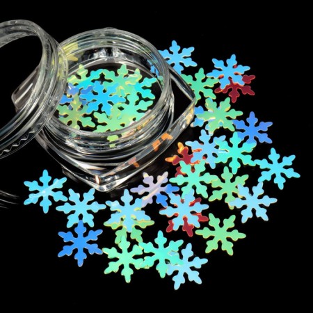 Sequins for decor "snowflakes", multi -colored