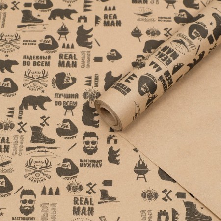 Paper packaging craft "for him", 0.7 x 10 m, 70 g/m²