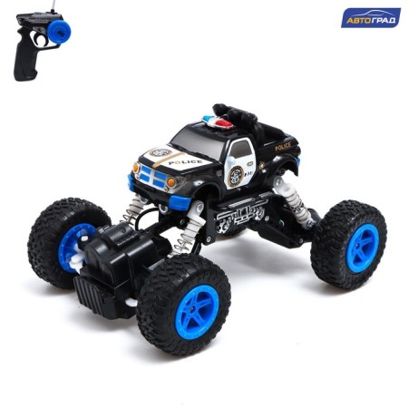 Radio -controlled jeep "Police", works on the battery, the color is black