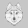 Thermalrotransfer "Wolf", 15.5 × 20 cm, black/white color