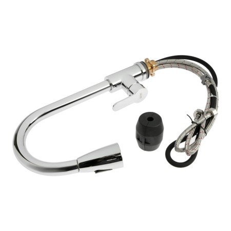 Kitchen mixer Zein Z1300, one -rod, retractable spout, brass, color chromium-11